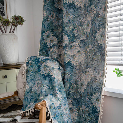 Yarn-dyed Jacquard Bedroom Bay Window Semi Blackout Curtain wristelite