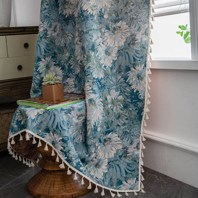 Yarn-dyed Jacquard Bedroom Bay Window Semi Blackout Curtain wristelite