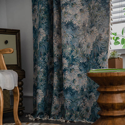 Yarn-dyed Jacquard Bedroom Bay Window Semi Blackout Curtain wristelite