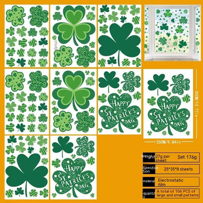 St Patrick's Day Window Stickers Window Glass Sticker wristelite