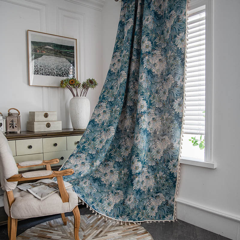 Yarn-dyed Jacquard Bedroom Bay Window Semi Blackout Curtain wristelite