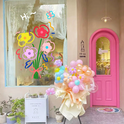 Showcase Glass Stickers Static Window Flower Window Stickers Wall Sticker wristelite