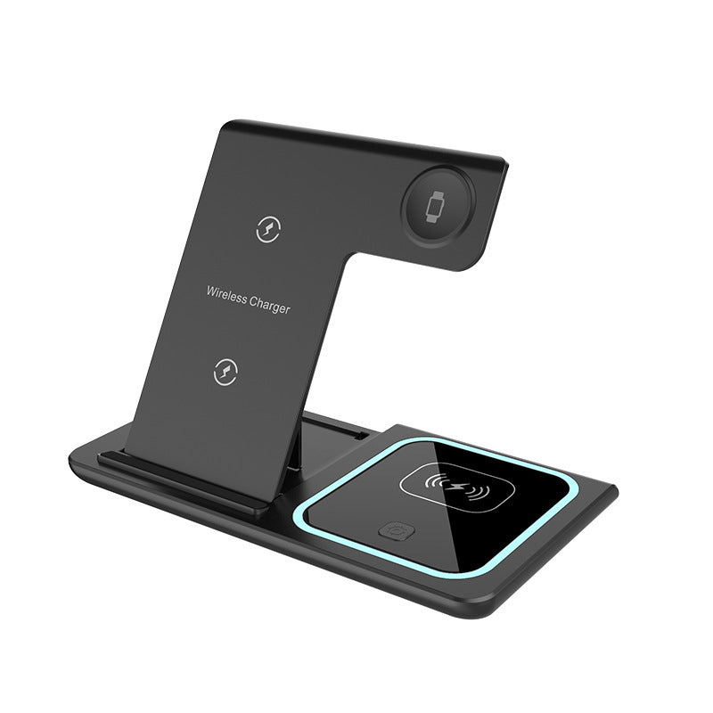 Three-in-one Wireless Charger Electrical Foldable Double Wire Ambience Light Mobile Phone Wireless Charger Wireless Charger wristelite