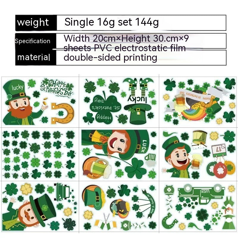 St Patrick's Day Window Stickers Window Glass Sticker wristelite
