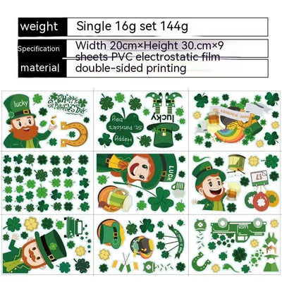 St Patrick's Day Window Stickers Window Glass Sticker wristelite