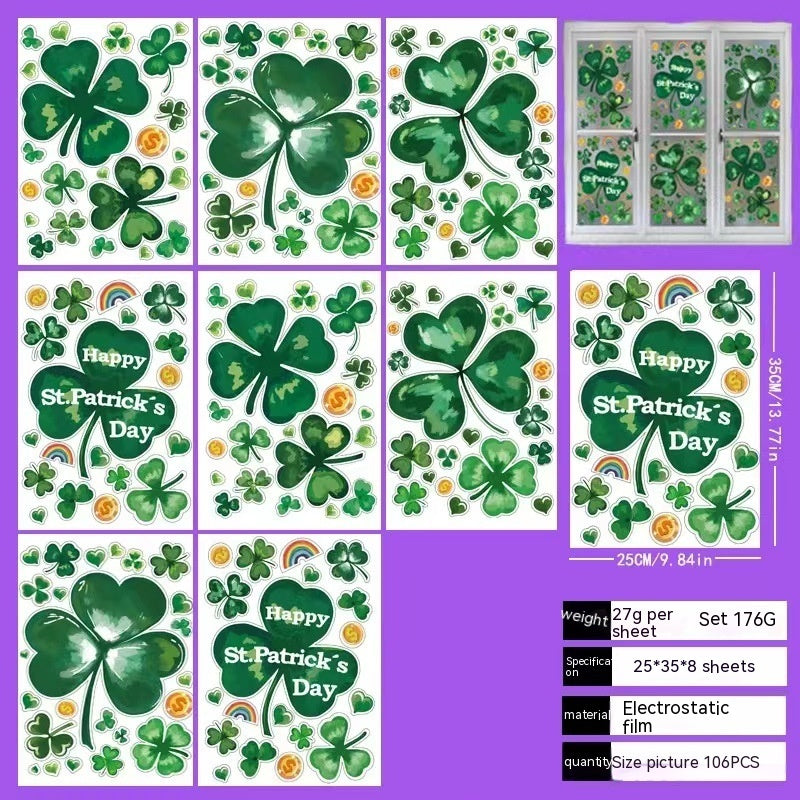 St Patrick's Day Window Stickers Window Glass Sticker wristelite