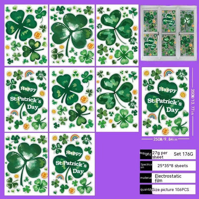 St Patrick's Day Window Stickers Window Glass Sticker wristelite